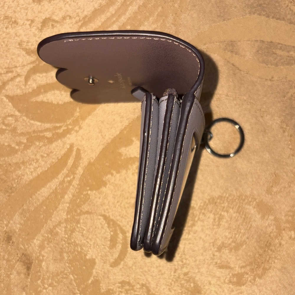 kate spade Tan Scallop Card Case with Keyring - Picture 6 of 7